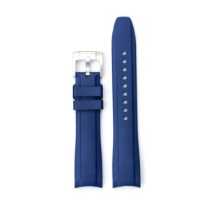 Curved End Rubber With Tang Buckle - Blue