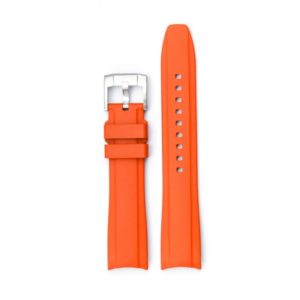 Curved End Rubber With Tang Buckle - Orange