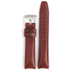 Curved End Leather Strap - Brown