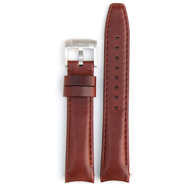 Brown Curved End Leather Strap