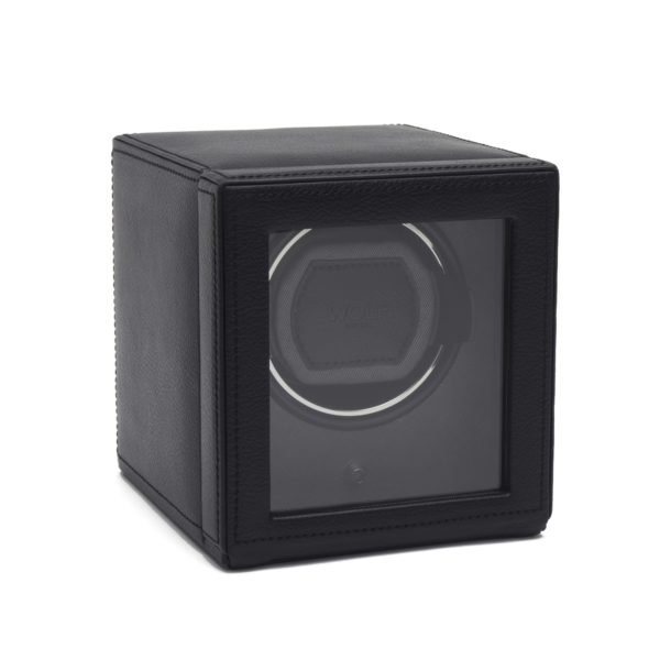 Wolf Cub Watch Winder with Cover in black