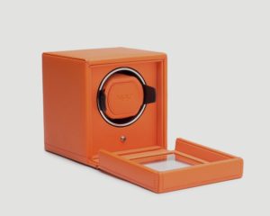 Wolf Cub Watch Winder with Cover in Orange