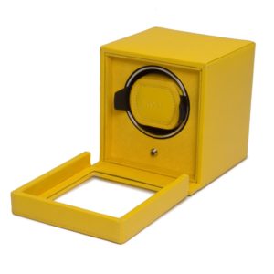 Wolf Cub Watch Winder with Cover in Yellow