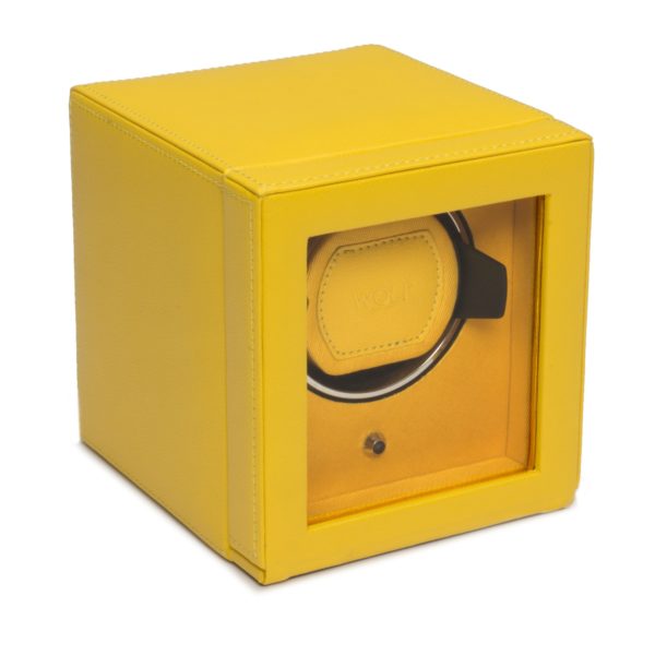 Wolf Cub Watch Winder with Cover in Yellow