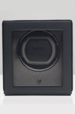 Wolf Cub Watch Winder with Cover in black