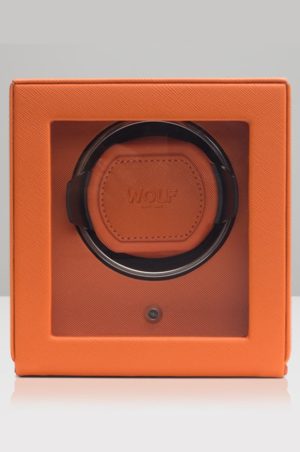 Wolf Cub Watch Winder with Cover in Orange