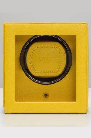 Wolf Cub Watch Winder with Cover in Yellow