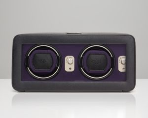 Wolf Windsor Watch Winder with cover in Black & Purple