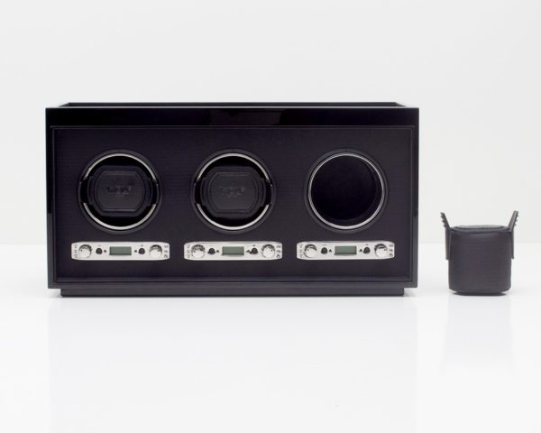 Wolf Meridian Triple Watch Winder in Black