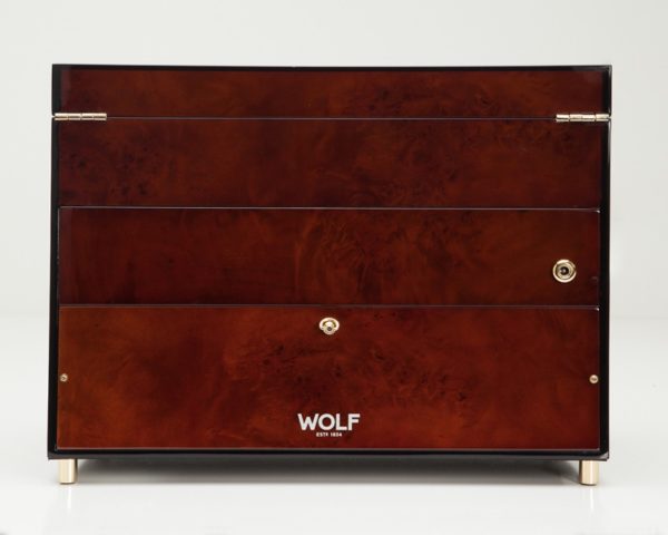 Wolf Savoy Double Watch Winder with Storage in Burlwood