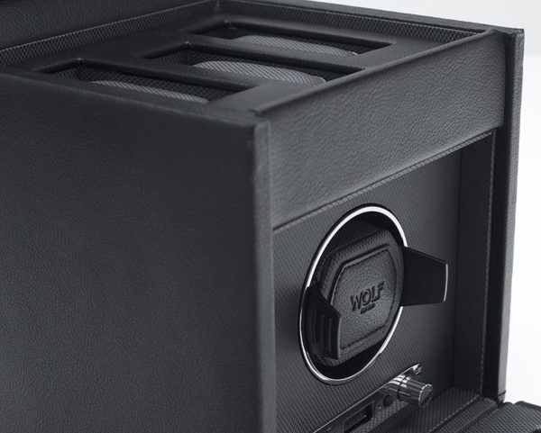 Wolf Viceroy Watch Winder with Storage in Black