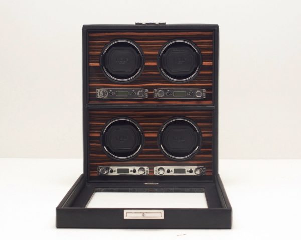 Wolf Roadster 4 Piece Watch Winder with Storage in Black