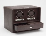 Wolf Blake Double Watch Winder in Brown Teju Lizard