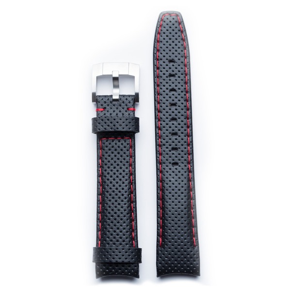 Everest black & red leather racing strap (EH8)