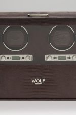 Wolf Blake Double Watch Winder in Brown Teju Lizard