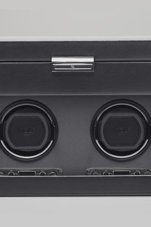 Wolf Viceroy Double Watch Winder with Storage in Black