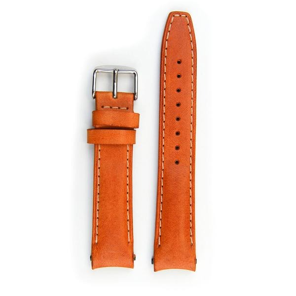 Everest Tan leather strap with stitching (EH12TAN) with curved ends for Rolex Datejust.
