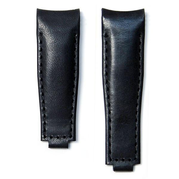 Leather Strap for Rolex Clasp - Black
