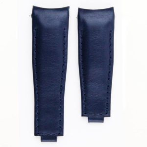 Leather Strap for Rolex Clasp - Blue