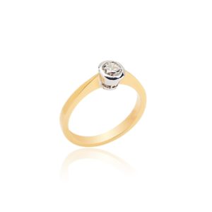 18ct yellow gold brilliant cut rubover ring