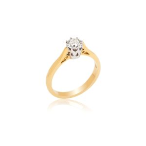 18ct yellow gold 0.46CT brilliant cut diamond ring.