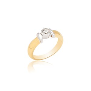 18ct yellow gold brilliant cut diamond ring