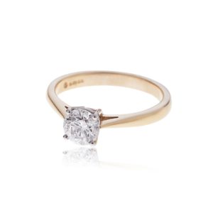18ct rose gold brilliant cut solitaire diamond ring