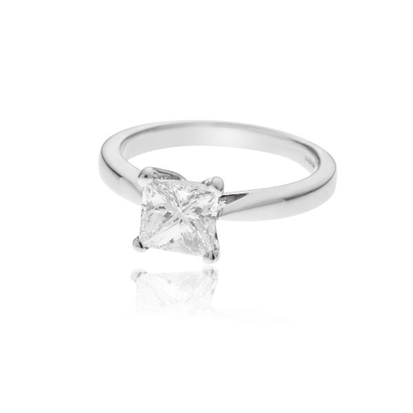 Platinum Princess Cut Diamond Ring. 1.20