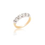 18ct yellow gold brilliant cut diamond 5 stone ring