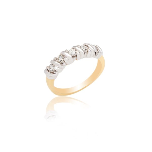 18ct yellow gold brilliant cut diamond 5 stone ring