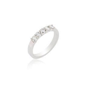 18ct White gold brilliant cut diamond 5 stone ring