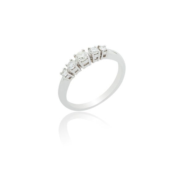 18ct White gold brilliant cut 5