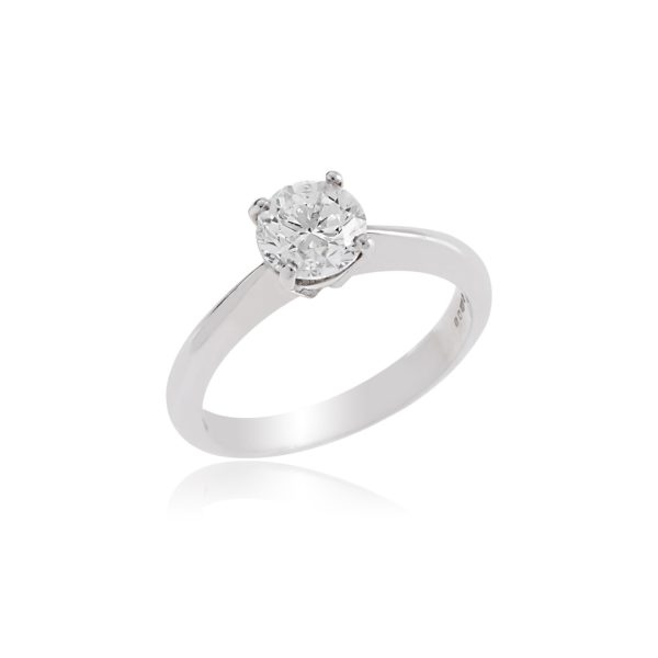 Platinum brilliant cut diamond ring