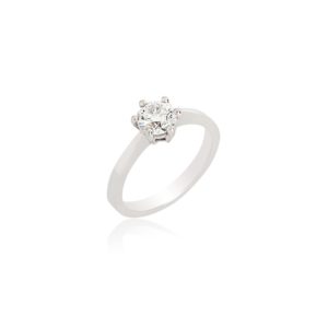 Platinum brilliant cut diamond ring