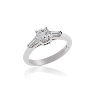 Platinum brilliant cut diamond ring