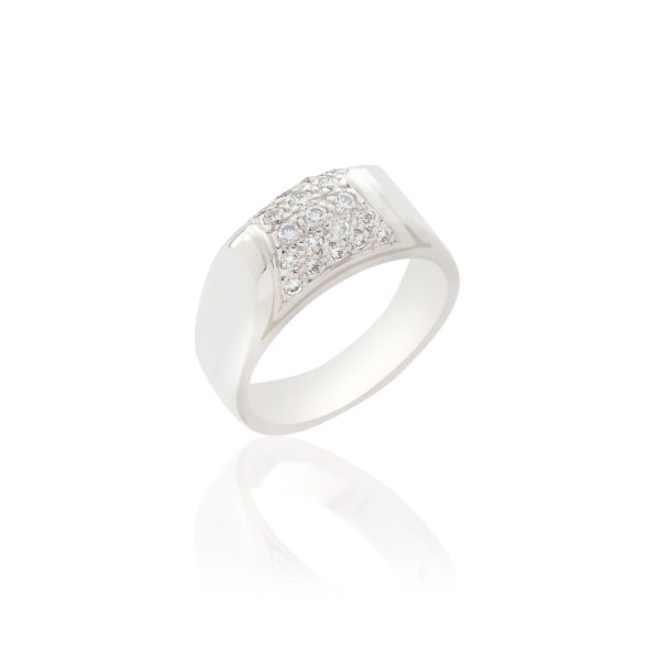 Platinum pave set diamond ring