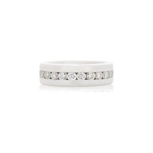 Platinum princess cut channel set full eternity band