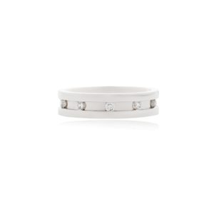 18ct White gold ladies wedding band channel set with brilliant cut diamonds