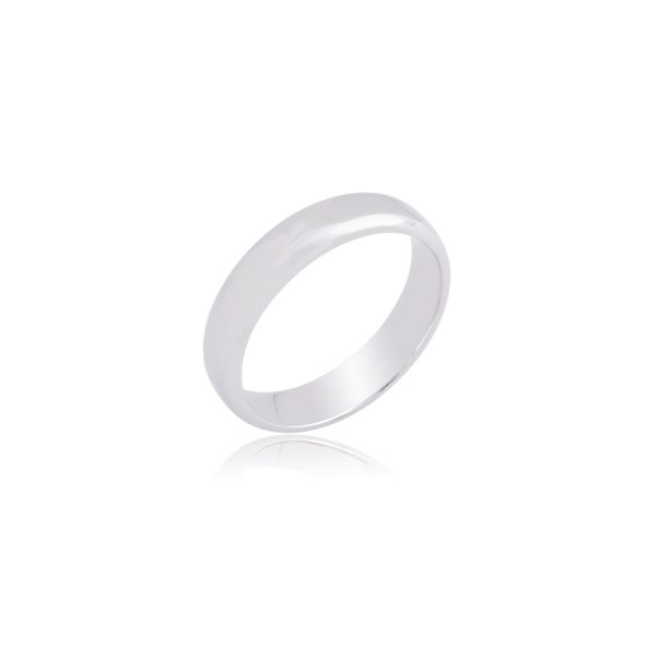 18ct White gold gents polished wedding band.