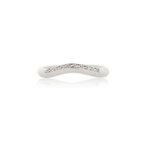 Platinum shaped diamond pave set wedding ban