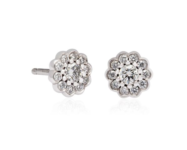 18ct White gold diamond earrings