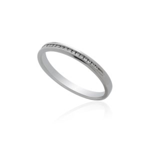 Palladium channel half eternity diamond ring.