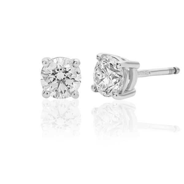 18ct White Gold Brilliant Cut Earrings