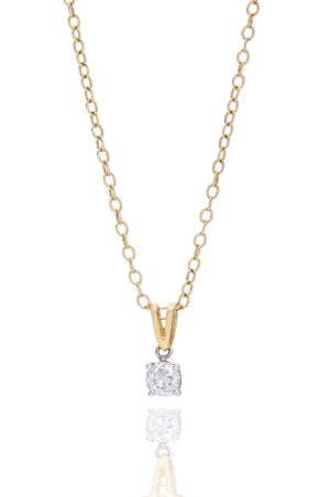 18ct yellow gold brilliant cut diamond pendant