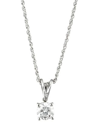 18ct white gold brilliant cut diamond pendant
