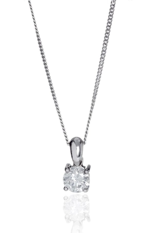 18ct white gold brilliant cut diamond pendant