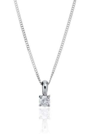 18ct white gold brilliant cut diamond pendant