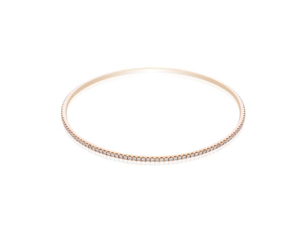 18ct Rose Gold Dimaond Bangle.