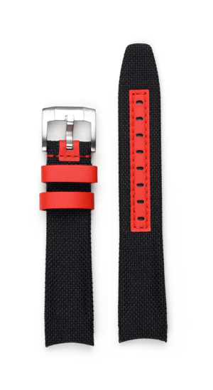 Everest Curved End Nylon Strap - Black with red
