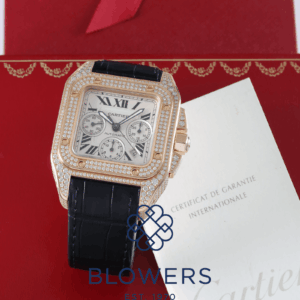 Cartier Santos Joaillerie 100 XL Chronograph Factory "Diamond Pavé" Reference WM502351